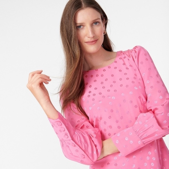 J. Crew Pink Shift Dress Jacquard Floral size 6 - Picture 2 of 11